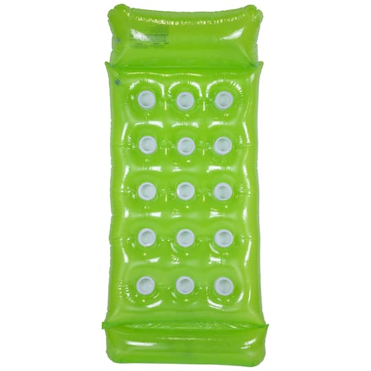 64.75" Green 15-Pocket Inflatable Swimming Pool Lounge